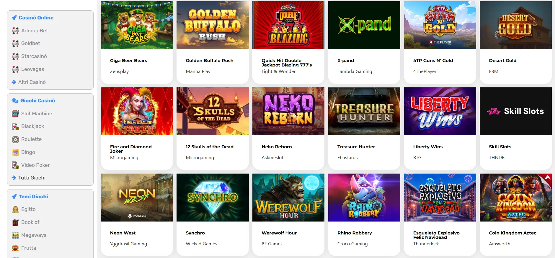 Apri la lobby demo e confronta i titoli in pochi click